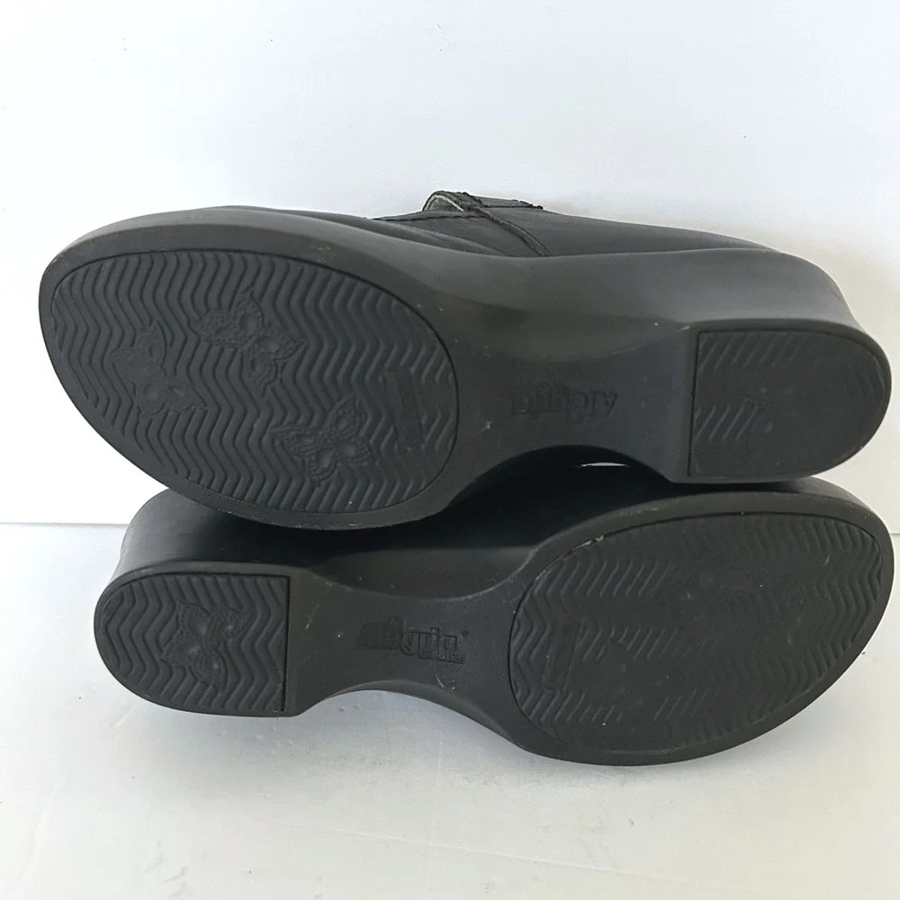Alegria Ella Mary Jane Womens 38 US 8 Black Leather Shoes Wedge Rocker ELL-601